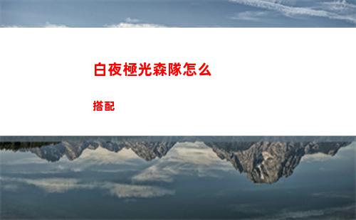 白夜極光森隊怎么搭配