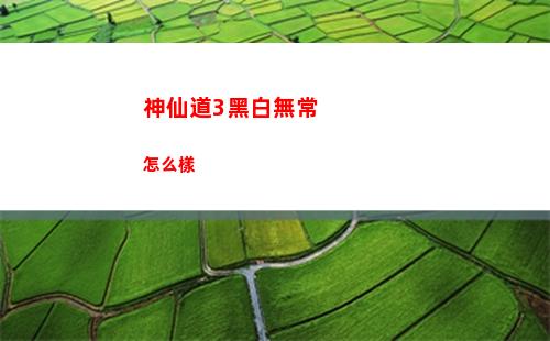 神仙道3黑白無常怎么樣
