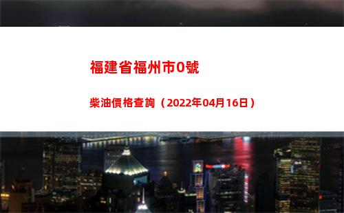 福建省福州市0號柴油價格查詢（2022年04月16日）插圖