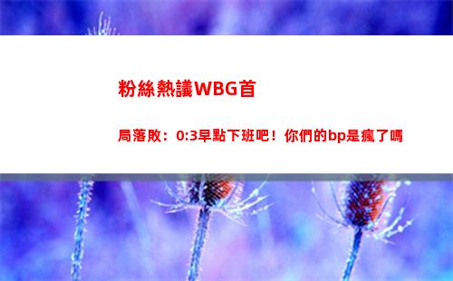 粉絲熱議WBG首局落敗：0:3早點下班吧！你們的bp是瘋了嗎