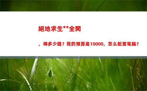 絕地求生特效全開，得多少錢？我的預算是10000，怎么配置電腦？(絕地求生特效全開筆記本)