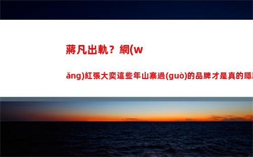 蔣凡出軌？網(wǎng)紅張大奕這些年山寨過(guò)的品牌才是真的隱藏寶藏啊(阿里蔣凡出軌)