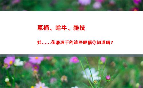 蔥桶、哈牛、雜技娃……花滑選手的這些昵稱你知道嗎？