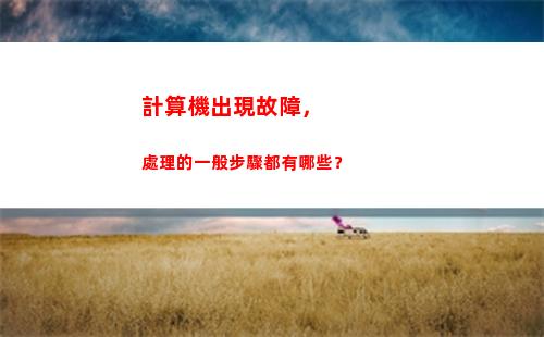 計算機出現故障，處理的一般步驟都有哪些？(必須填寫)