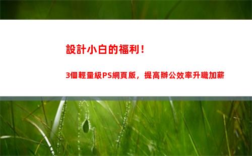 設計小白的福利！3個輕量級PS網頁版，提高辦公效率升職加薪(設計公司會招小白嗎)