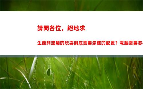 請問各位，絕地求生能夠流暢的玩耍到底需要怎樣的配置？電腦需要怎樣的設置，調試？
