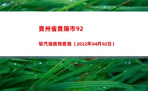 貴州省貴陽市92號汽油價格查詢（2022年04月02日）