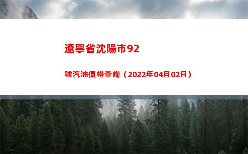 遼寧省沈陽市92號汽油價格查詢（2022年04月02日）