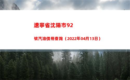 遼寧省沈陽市92號汽油價格查詢（2022年04月13日）