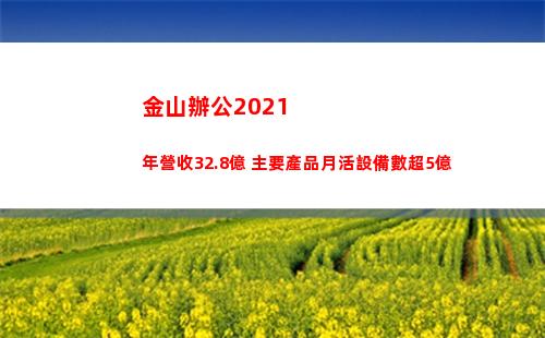 金山辦公2021年營收32.8億 主要產品月活設備數超5億(金山辦公軟件)