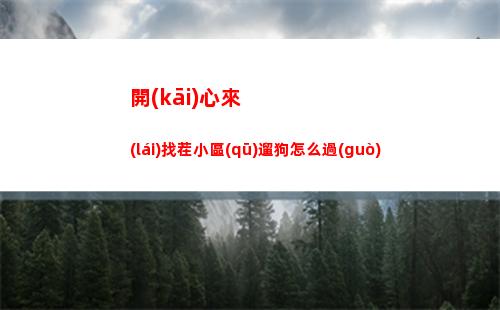 開(kāi)心來(lái)找茬小區(qū)遛狗怎么過(guò)
