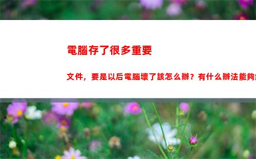 電腦存了很多重要文件，要是以后電腦壞了該怎么辦？有什么辦法能夠解決后患之憂？(電腦運存重要嗎)