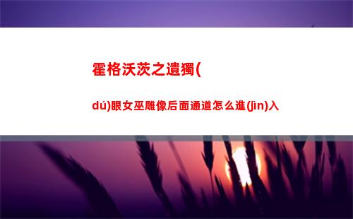 霍格沃茨之遺獨(dú)眼女巫雕像后面通道怎么進(jìn)入