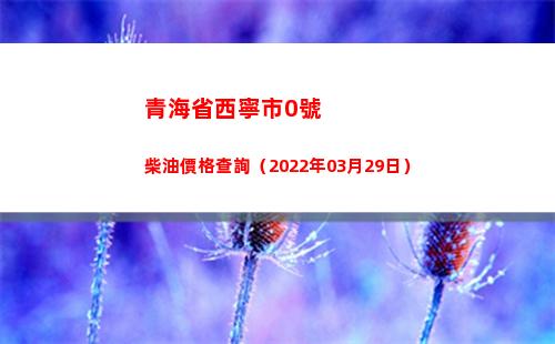 青海省西寧市0號柴油價格查詢（2022年03月29日）