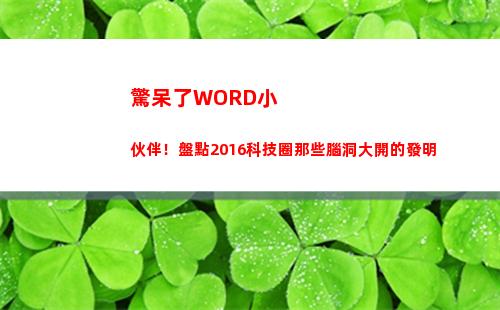驚呆了WORD小伙伴！盤點2016科技圈那些腦洞大開的發明