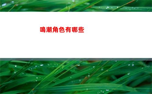鳴潮角色有哪些