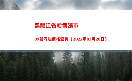 黑龍江省哈爾濱市89號汽油價格查詢（2022年03月28日）