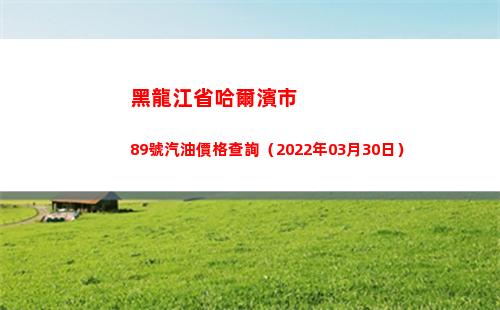 黑龍江省哈爾濱市89號汽油價格查詢（2022年03月30日）