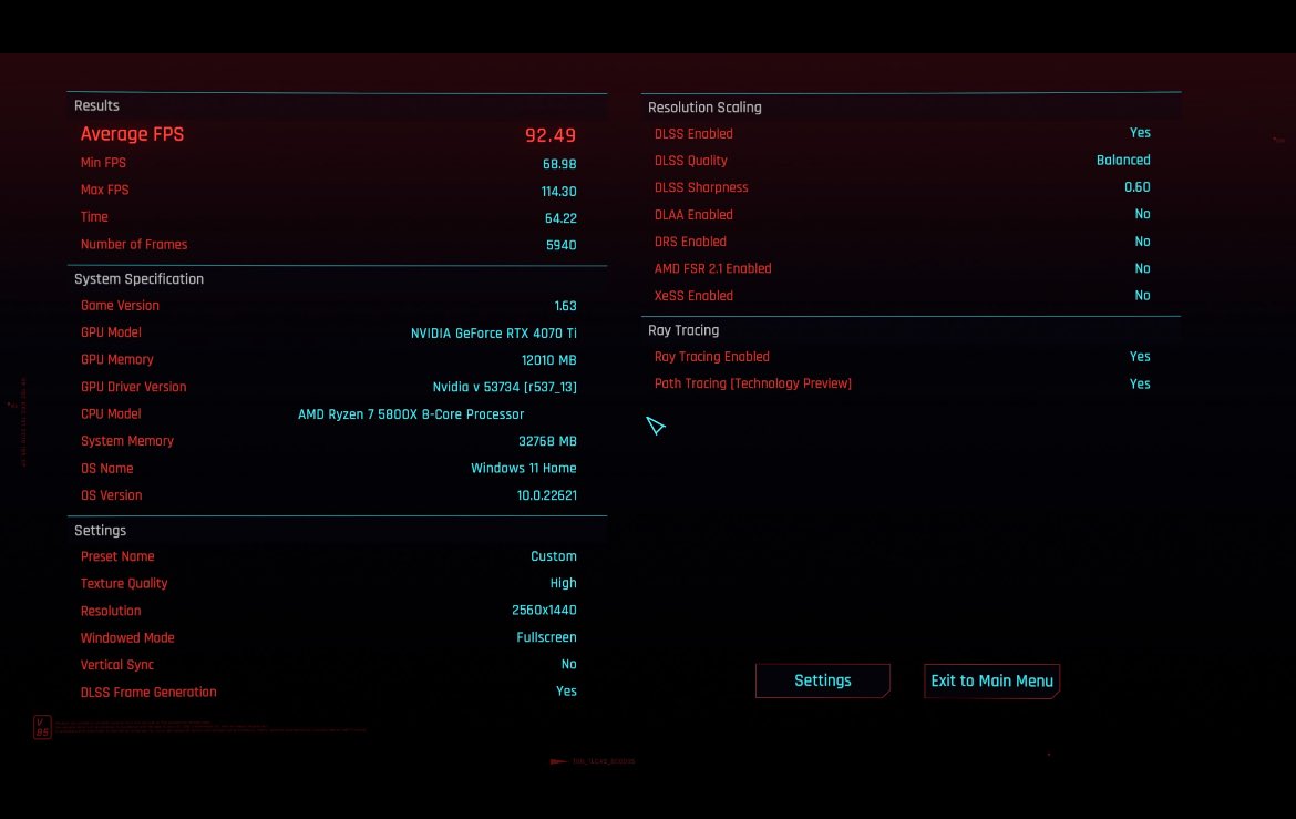 《賽博朋克2077》DLSS 3.5測試 性能提升了9%