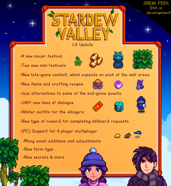 《星露谷物語》1.6版本內容更新預告 上線日期待定