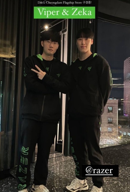 HLE更新INS：曬出Viper和Zeka身著雷蛇主題套裝合照