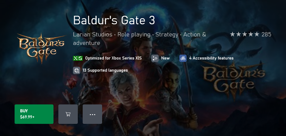 《博德之門3》現(xiàn)已正式登陸Xbox Series X|S 13號熱修補丁發(fā)布